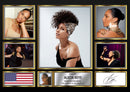 Alicia Keys Singers Framed Autographed Print - Limited Edition Autograph Fan Gift – Collectible Memorabilia Merchandise