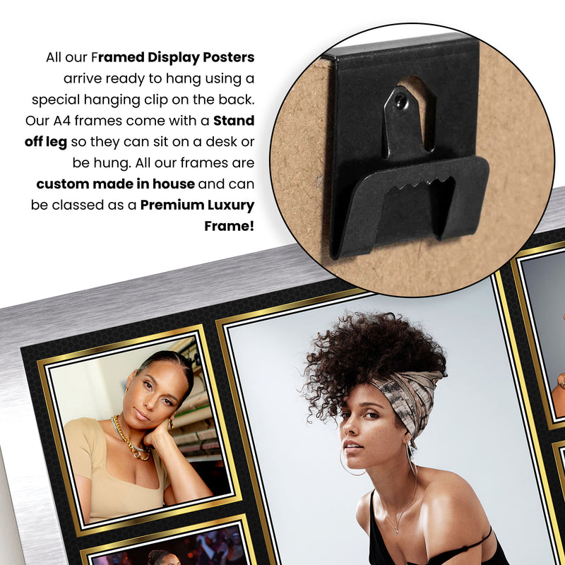 Alicia Keys Singers Framed Autographed Print - Limited Edition Autograph Fan Gift – Collectible Memorabilia Merchandise