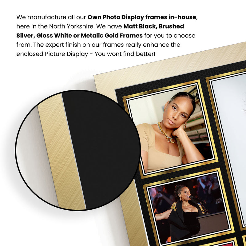 Alicia Keys Singers Framed Autographed Print - Limited Edition Autograph Fan Gift – Collectible Memorabilia Merchandise