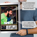 Alisson Becker Signed Autographed Poster – Liverpool FC & Brazil Goalkeeper Memorabilia – Framed Portrait Print with Plaque & Action Shot