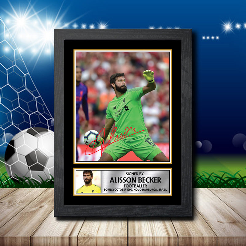 Alisson Becker 2 Printed Signature Footballers Star Poster Print Framed Wall Art Gift – Alisson Becker 2 Printed Signature Footballers Star Poster Print