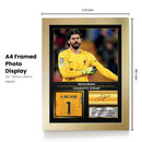 Alisson Becker Printed Signed Poster – Liverpool FC & Brazil Goalkeeper Tribute Wall Art with Jersey & Bio Plaque – Premier League Football Memorabilia for Fans & Collectors
