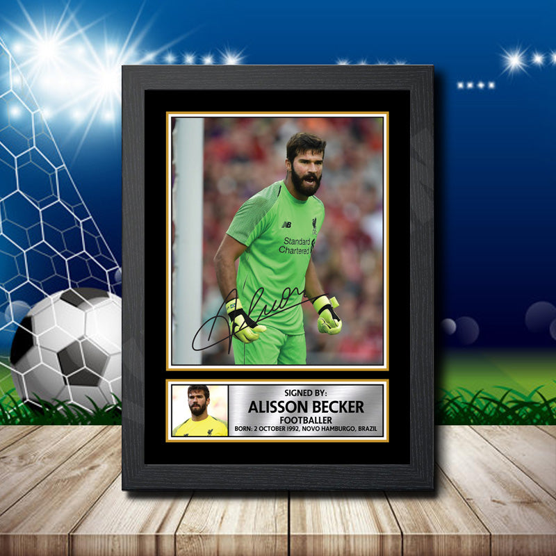 Alisson Becker 5 Printed Signature Footballers Star Poster Print Framed Wall Art Gift – Alisson Becker 5 Printed Signature Footballers Star Poster Print