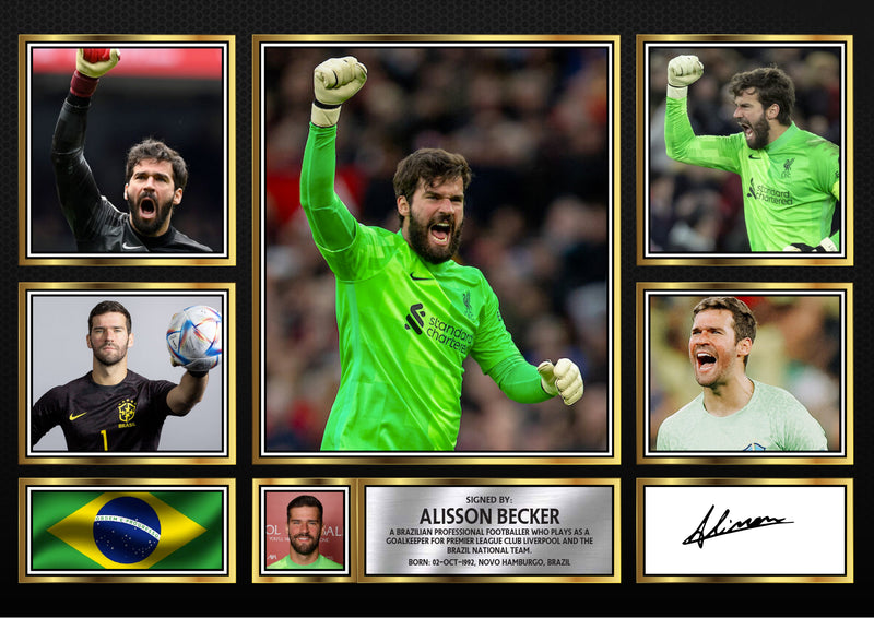 Alisson Becker - Signed Autographed Footballers Star Print