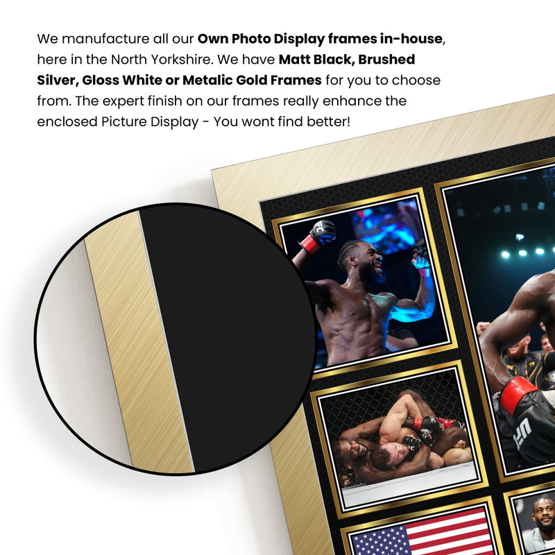 Aljamain Sterling UFC FIighters Framed Autographed Print - Limited Edition Autograph Fan Gift – Collectible Memorabilia Merchandise