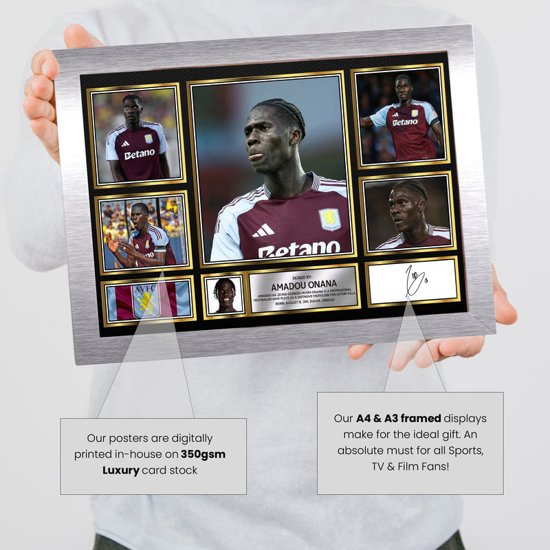 Amadou Onana Limited Edition Signed Football Poster Print