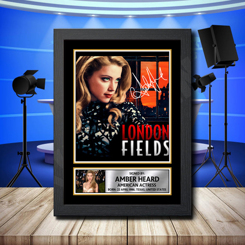 Amber Heard 2 Printed Signature Television Star Poster Print Framed Wall Art Gift – Amber Heard 2 Printed Signature Television Star Poster Print