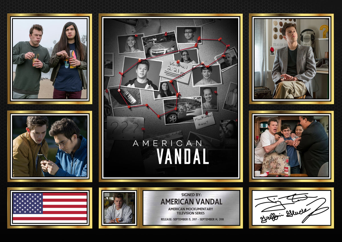 American Vandal Netflix Shows Framed Printed Signature Print – Fan Gift – Wall Art – American Vandal Netflix Shows Framed Printed Signature Print – A4 Poster