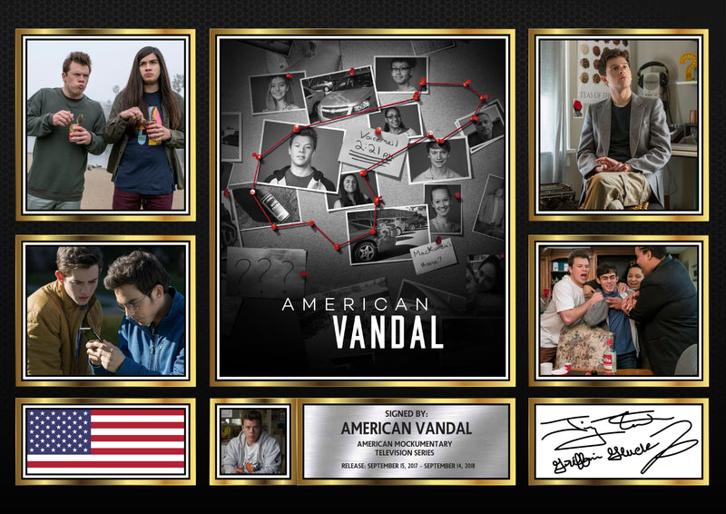 American Vandal Netflix Shows Framed Autographed Print - Limited Edition Autograph Fan Gift – Collectible Memorabilia Merchandise