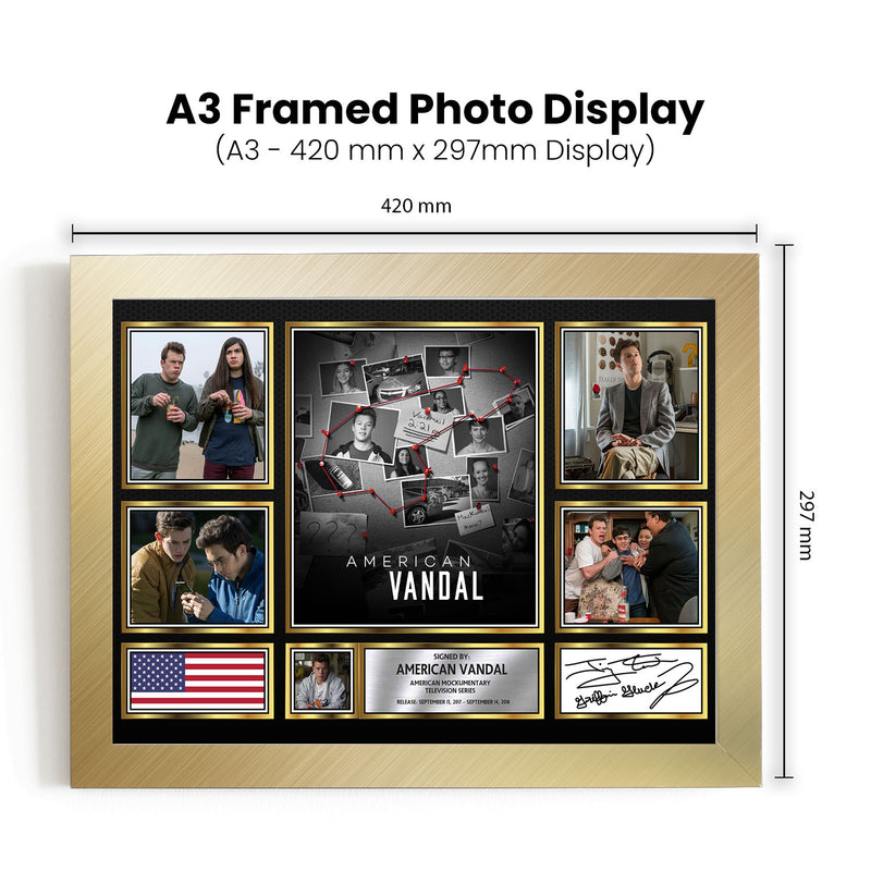 American Vandal Netflix Shows Framed Autographed Print - Limited Edition Autograph Fan Gift – Collectible Memorabilia Merchandise