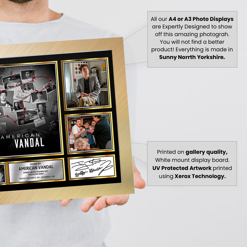 American Vandal Netflix Shows Framed Autographed Print - Limited Edition Autograph Fan Gift – Collectible Memorabilia Merchandise