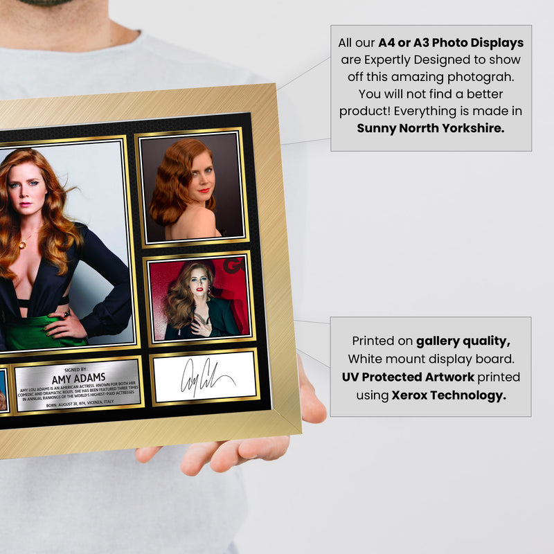 Amy Adams Actors Framed Autographed Print - Limited Edition Autograph Fan Gift – Collectible Memorabilia Merchandise