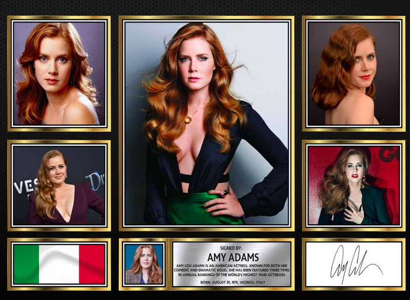 Amy Adams Actors Framed Autographed Print - Limited Edition Autograph Fan Gift – Collectible Memorabilia Merchandise