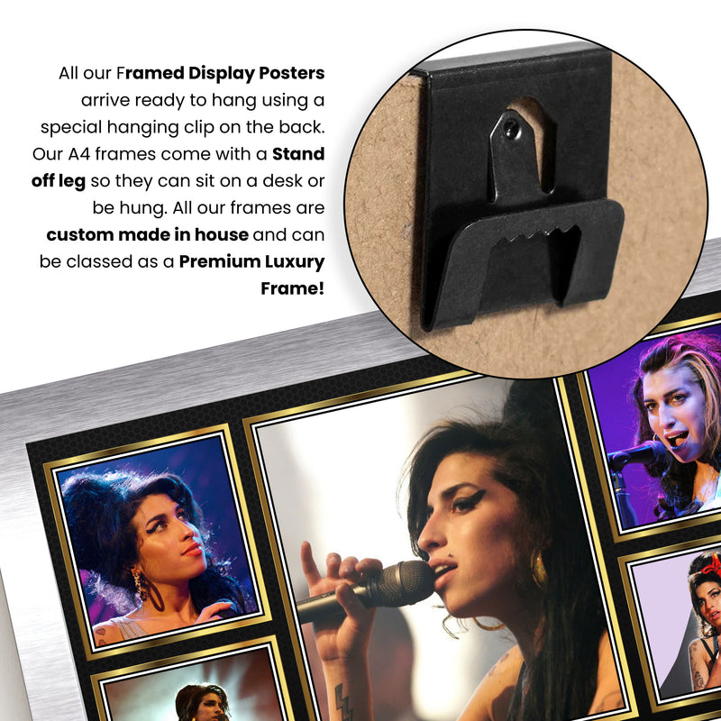 Amy Winehouse Singers Framed Autographed Print - Limited Edition Autograph Fan Gift – Collectible Memorabilia Merchandise