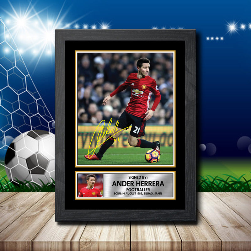 Ander Herrera Footballer Printed Signature Poster Print Gift