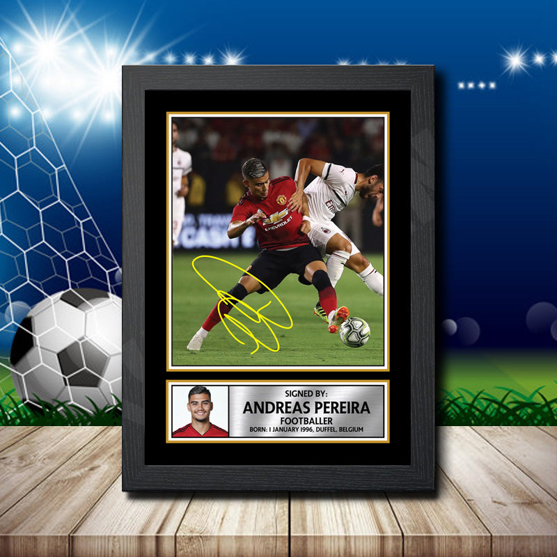 Andreas Pereira 3 Printed Signature Footballers Star Poster Print Framed Wall Art Gift – Andreas Pereira 3 Printed Signature Footballers Star Poster Print