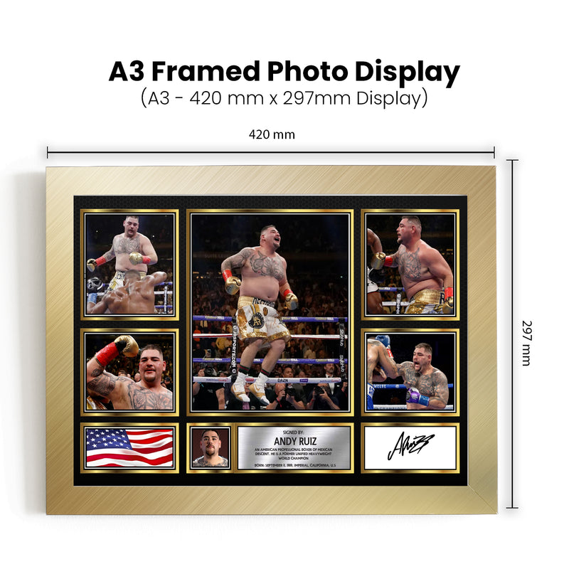 Andy Ruiz top boxer Limited Edition Signed Gift Poster Print Artwork Display
