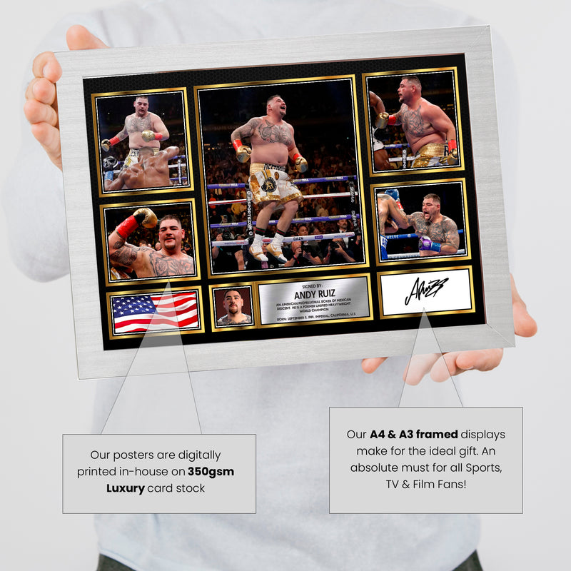 Andy Ruiz top boxer Limited Edition Signed Gift Poster Print Artwork Display