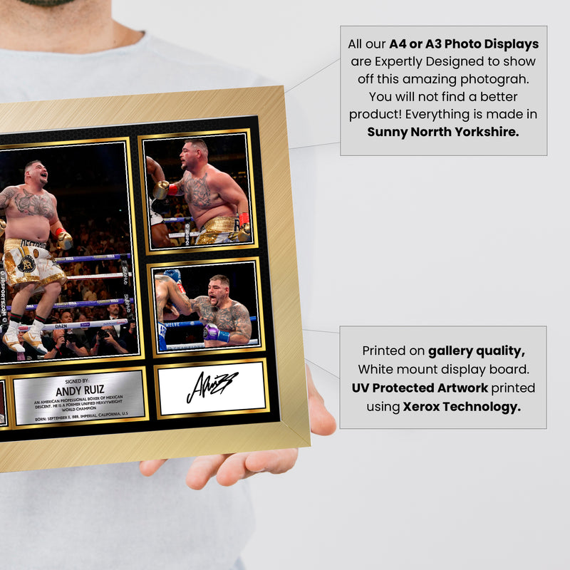 Andy Ruiz top boxer Limited Edition Signed Gift Poster Print Artwork Display