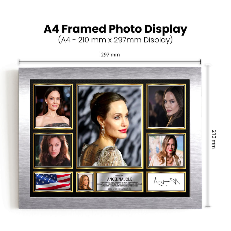 Angelina Jolie Actors Framed Autographed Print - Limited Edition Autograph Fan Gift – Collectible Memorabilia Merchandise