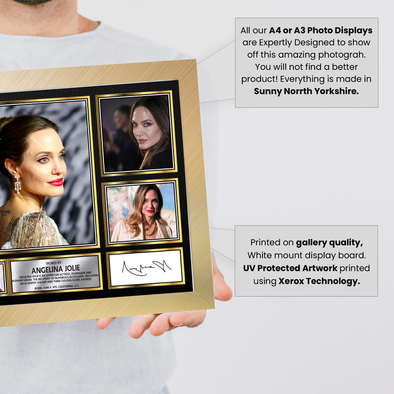 Angelina Jolie Actors Framed Autographed Print - Limited Edition Autograph Fan Gift – Collectible Memorabilia Merchandise