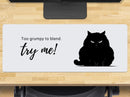 Grumpy Cat "Too Grumpy to Blend – Try Me!" Gaming Mouse Mat – Funny Meme Desk Pad for Cat Lovers – Extra Large 800x300mm Mousepad – Non-Slip Rubber Base – Grumpy Aesthetic Gamer Gift