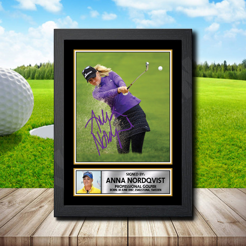 Anna Nordqvist Golf Printed Signature Poster Print Gift