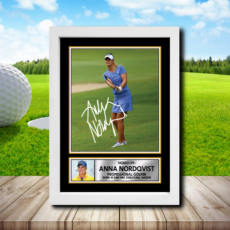 Anna Nordqvist 2 Golf Printed Signature Poster Print Gift
