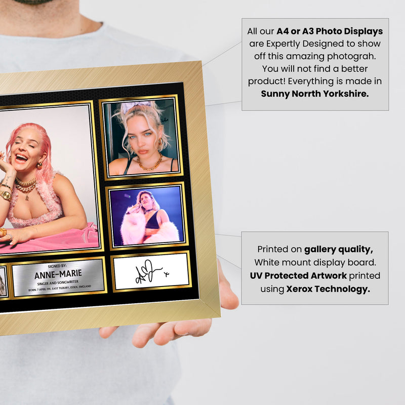 Anne-Marie Singers Framed Autographed Print - Limited Edition Autograph Fan Gift – Collectible Memorabilia Merchandise