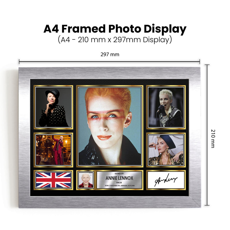 Annie Lennox Singers Framed Autographed Print - Limited Edition Autograph Fan Gift – Collectible Memorabilia Merchandise