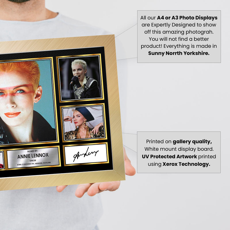 Annie Lennox Singers Framed Autographed Print - Limited Edition Autograph Fan Gift – Collectible Memorabilia Merchandise