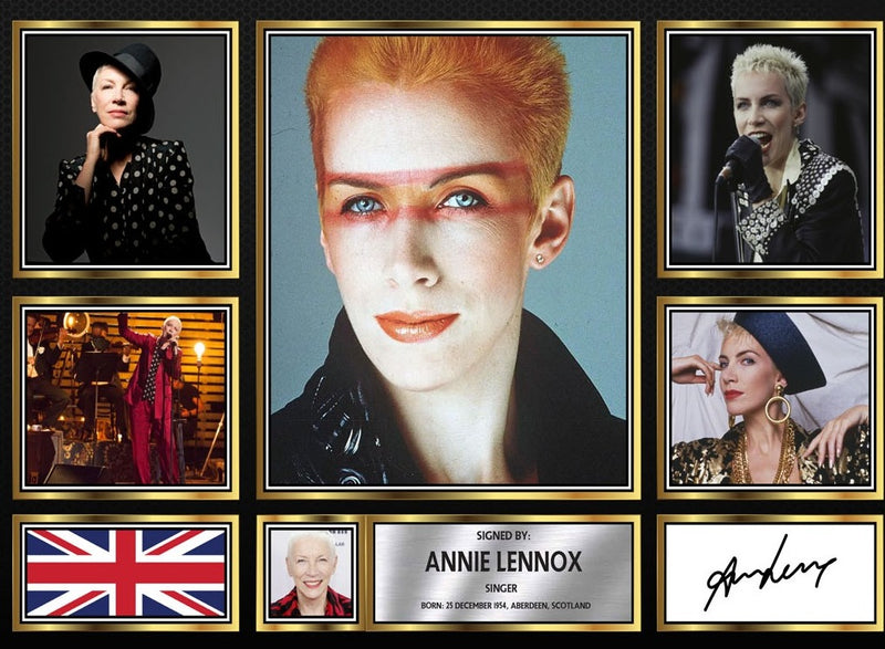 Annie Lennox Singers Framed Autographed Print - Limited Edition Autograph Fan Gift – Collectible Memorabilia Merchandise