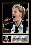 Anthony Gordon Signed Autographed Poster Print – Newcastle United & England Football Memorabilia – Authentic Signature – Collector Gift for Fans