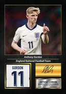 Anthony Gordon England Signed Poster Print – England National Football Team Wall Art – Anthony Gordon Signature Style Football Poster – Soccer Fan Gift Decor