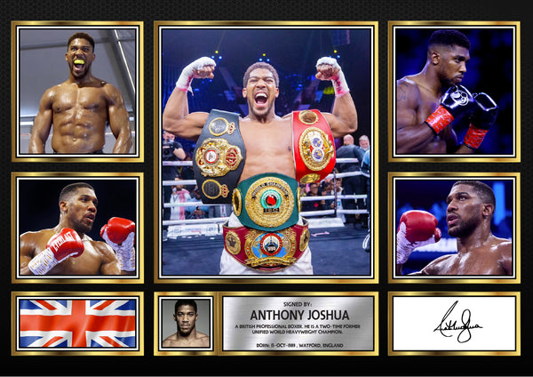 Anthony Joshua – Printed Signature Boxing Star Print – Reproduction Print