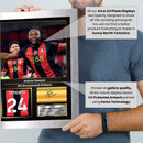 Antoine Semenyo Printed Signed Poster – AFC Bournemouth & Ghana Midfielder Tribute Wall Art with Jersey & Bio Plaque – Premier League Football Memorabilia for Fans & Collectors