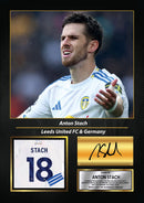 Anton Stach Printed Signed Poster – Leeds United & Germany Midfielder Tribute Wall Art with Jersey & Bio Plaque –  Premier League Football Memorabilia for Fans & Collectors