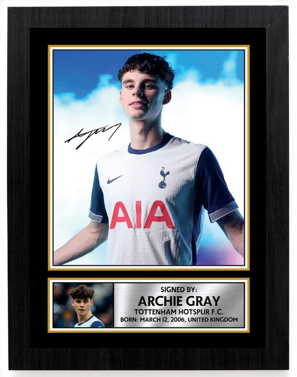 Archie Gray Tottenham Hotspur Poster Print – Printed Signature Style Wall Art – Framed or Unframed – Gift for Spurs Fans