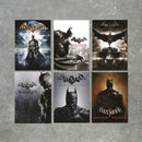 Batman Arkham Poster Set of 6 – Arkham Asylum, City, Origins, Blackgate, Knight & Shadow Inspired Gaming Wall Art Prints – Batman Gamer Room Decor