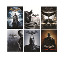 Batman Arkham Poster Set of 6 – Arkham Asylum, City, Origins, Blackgate, Knight & Shadow Inspired Gaming Wall Art Prints – Batman Gamer Room Decor