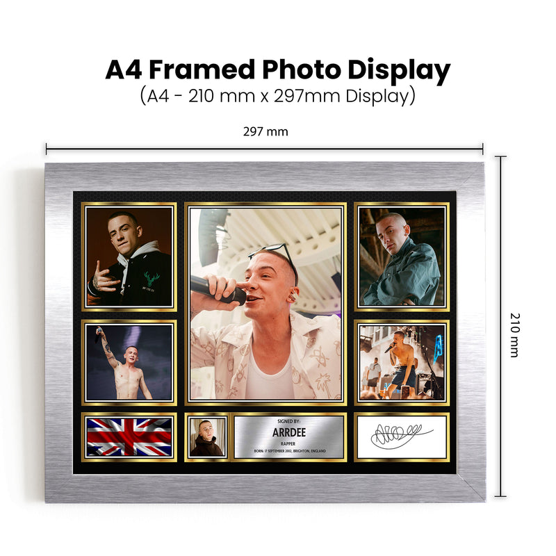 Rappers ArrDee Framed Autographed Print - Limited Edition Autograph Fan Gift – Collectible Memorabilia Merchandise