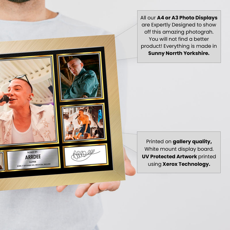 Rappers ArrDee Framed Autographed Print - Limited Edition Autograph Fan Gift – Collectible Memorabilia Merchandise