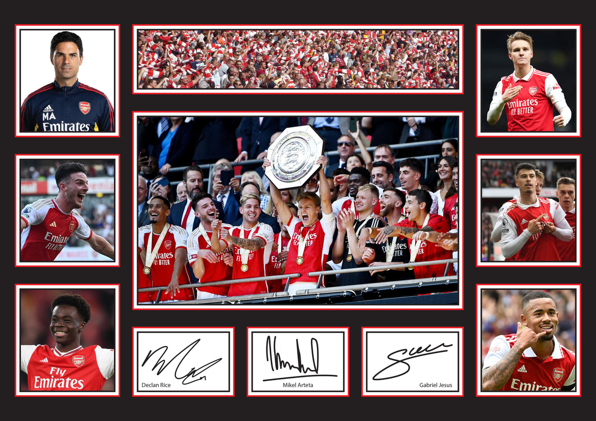 Arsenal Premier League Football Team Framed Printed Signature Print – Fan Gift – Wall Art – Arsenal Premier League Football Team Framed Printed Signature Print – A4 Poster