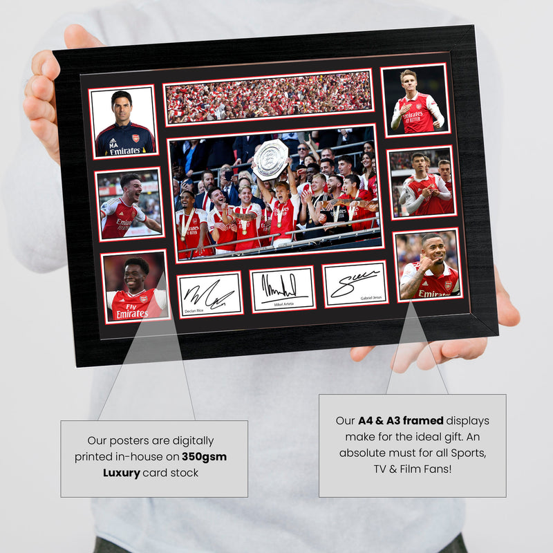 Arsenal Premier League Football Team Framed Autographed Print - Limited Edition Autograph Fan Gift – Collectible Memorabilia Merchandise