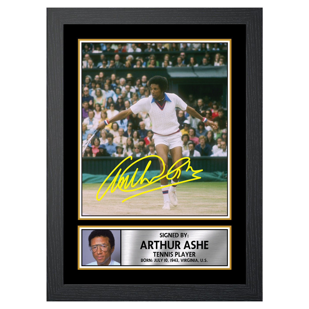 Arthur Ashe M542 Tennis Player Printed Signature Poster Print Gift