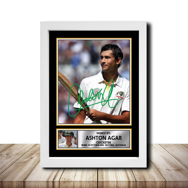 Ashton Agar M1477 Cricketer Printed Signature Poster Print Gift