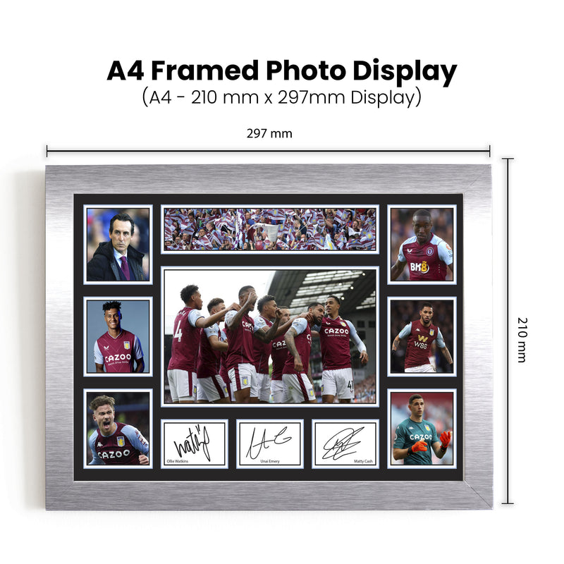 Aston Villa Premier League Football Team Framed Autographed Print - Limited Edition Autograph Fan Gift – Collectible Memorabilia Merchandise