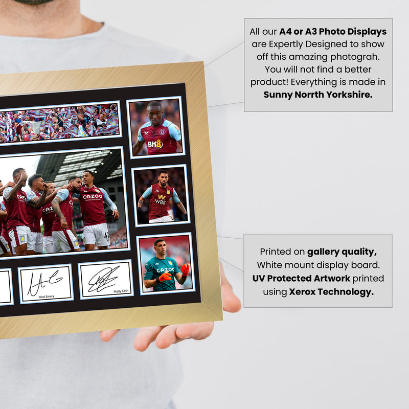 Aston Villa Premier League Football Team Framed Autographed Print - Limited Edition Autograph Fan Gift – Collectible Memorabilia Merchandise