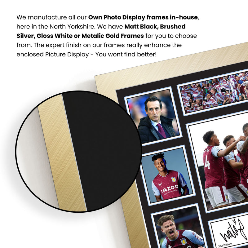 Aston Villa Premier League Football Team Framed Autographed Print - Limited Edition Autograph Fan Gift – Collectible Memorabilia Merchandise