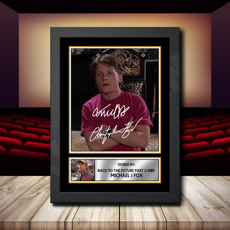 Back To The Future Part 2 1989 Michael J Fox 2 Printed Signature Movie Star Poster Print Framed Wall Art Gift – Back To The Future Part 2 1989 Michael J Fox 2 Printed Signature Movie Star